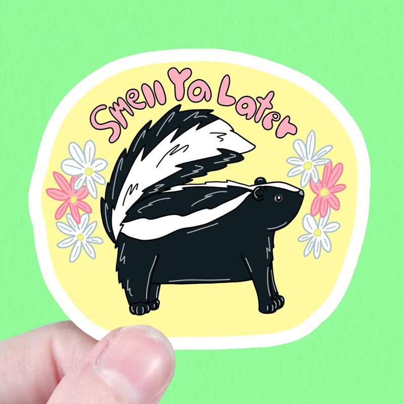 Skunk sticker, Funny pun sticker, Animal sticker, Forest animal sticker, Wildlife sticker, Comical sticker, Cute sticker, Forest sticker